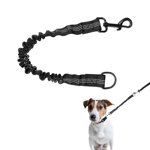 Ruckdämpfer Hund klein, Verwicklungsfreie Elastische Hundeleine Leine mit Zugdämpfung, Leinenverlängerung für Jede Hundeleine, Nylon-Kurzleine Perfekte Dämpfung beim Fahrrad für Hunde ab Kleiner