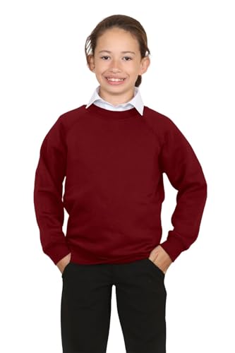 Hamishkane® Pullover für Kinder, Uniform, Jungen und Mädchen, einfarbig, langärmelig, Rundhalsausschnitt, unverzichtbarer Pullover für Schuluniform, Jungen und Mädchen, wein, 2-3 Years