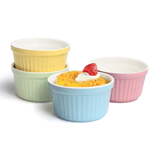 Auckpure Souffl©-Formen, Set mit 4 Creme-Brûlée-Schalen, Kuchenform, 180 ml, kleine Auflaufformen, geeignet zum Backen in der Küche