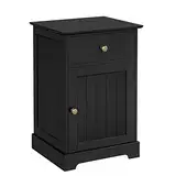 Yaheetech Nachtschrank Nachtkommode Boxspringbett Nachttisch mit 1 Schublade und verstellbarem Einlegeboden Moderner Beistelltisch für Schlafzimmer/Wohnzimmer 40 x 35 x 60 cm, Schwarz