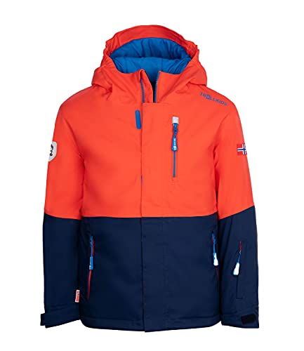 Trollkids Hallingdal Skijacke, Orange/Marineblau, Größe 128