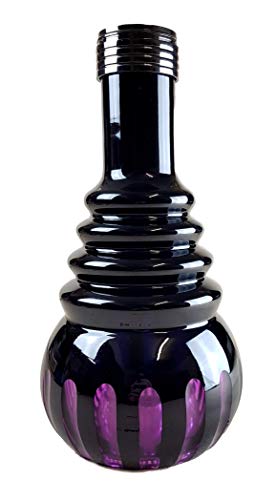 Ersatzglas für Shisha | Bowl Schraub-Gewinde | Farbe - Lila | Ersatzbowl für Wasserpfeife | Höhe - 30cm | Shisha Vase mit LED Aussparung für Diverse Wasserpfeifen | Zubehör für Nargileh | AS-17