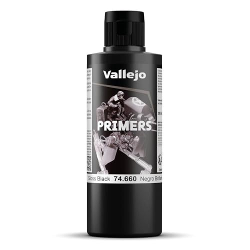 Vallejo 074660 Grundierung, Spiel, glänzend, schwarz, 200 ml