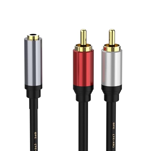 SueaLe 3 5 Mm Bis 2 2RCA Splitter Hörkabel Bidirektional Verbessert Die Übertragung Von Geräten Zum Kopfhörer Des Heimtheateres
