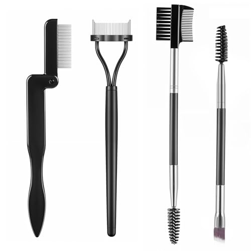 4 Stück Augenbrauenbürste Wimpernkamm Professionelles Wimpernkamm Wimper Kamm Set Wimpernbürste Wimperntrenner Brauenbürste Wimpernspule Professionelle Augen Makeup Werkzeuge 3 In 1 Wimperntrenner