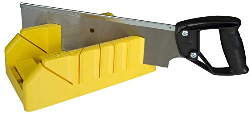 Stanley Gehrungslade aus Kunststoff mit Rückensäge 1-19-800 (mit Befestigungsbohrungen, Schnittwinkel: 22.5°/45°/90°, schlagfester Korpus aus ABS-Kunststoff)