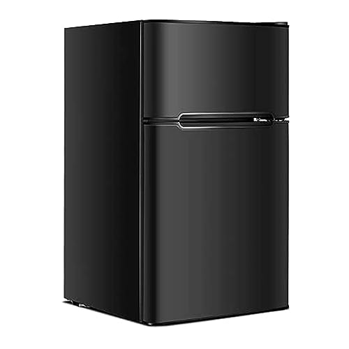 GOPLUS Kühlschrank mit Gefrierfach - Kühl Gefrierkombination / 90L Gesamtnutzinhalt, 27L Gefrierteil/Thermostat einstellbar/LED Innenbeleuchtung/Türanschlag wechselbar (Schwarz)