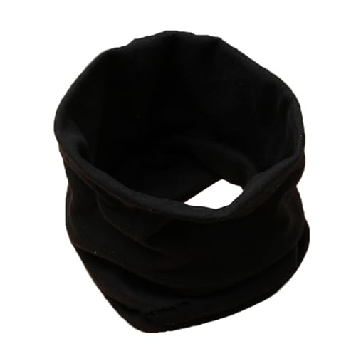 MAKFORT Kinder Schal Loop Schal Kinder Schlauchschal Baumwolle Baby Schals Halstuch Kinder Nackenwärmer Kids Multifunktionstuch (Jersey Stoff innen - Spring and Autumn, Schwarz)
