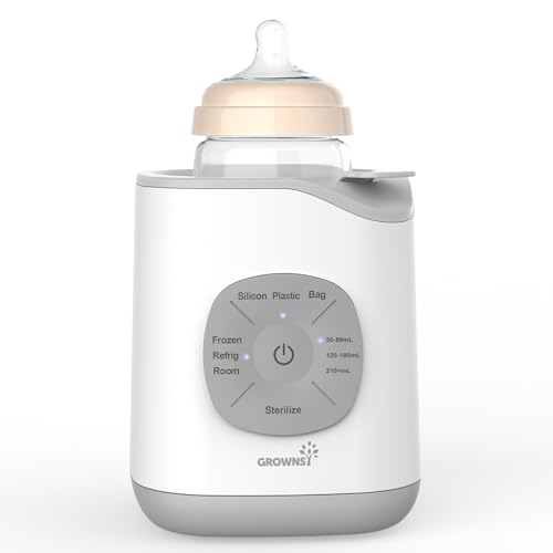 GROWNSY Flaschenwärmer Baby Babykostwärmer, 10-in-1 Fläschchenwärmer für Flaschen & Babynahrung Sterilisator, Genaue Temperaturkontrolle, Milchwärmer mit Auftauen Sterilisieren Warmhalten BPA-frei