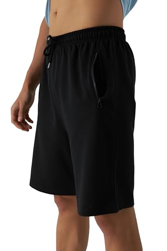 Smith & Solo Sporthose Herren Kurz - Kurze Hosen Herren, Laufshorts Männer Sommer Baumwolle Jogginghose Fitnesshose Sport Sportshorts Bermuda Shorts Hose Trainingshose Tennis (XL, Schwarz)