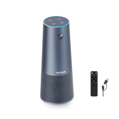 Nuroum C40 Videokonferenz Webcam mit Mikrofon und Lautsprecher, 120° Ultraweitwinkel/Auto-Framing/5X Zoom, 2K FHD Videokonferenzsystem mit Fernbedienung für Zoom/Teams, PC/Laptop/Desktop