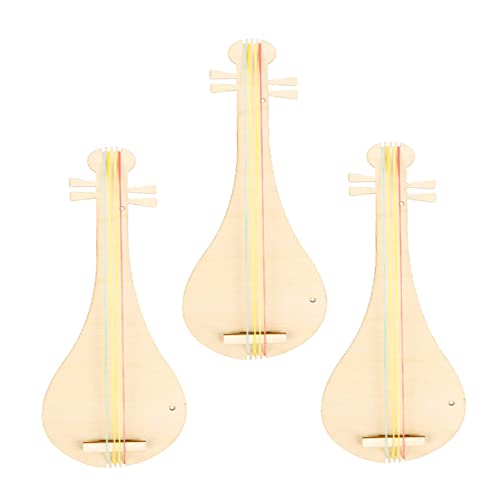 Abaodam 3 Sets Pipa Holz DIY Pipa Musikinstrument Laute Pipa Ohne Loch Holz Graffiti Laute Pipa Graffiti Pipa Musikinstrument Kindergarten DIY Laute Pipa DIY Graffiti Laute Pipa