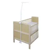 Baby Delux Himmelstange Himmelhalter universell weiß für Babybett Kinderbett Beistellbett Wiege mit Klemme für Himmel