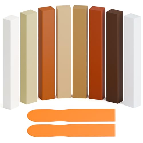 10 Stück Hartwachs Reparaturset, Große speicherkapazität Laminat reparaturset mit Hoher Härte, zum Entfernen von Kratzern und Löchern in Holz, Vinyl, Parkett, Fliesen, Möbeln, Arbeitsplatte