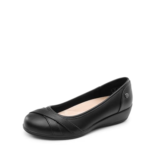 DREAM PAIRS Damen Ballerinas Business Büro Arbeitsschuhe Bequeme Elegante Flats für Frauen,Size 40.5,Schwarz,DWUMFA2503
