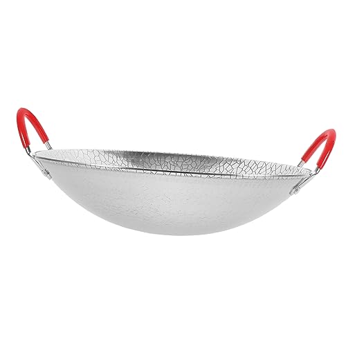 LIFKOME Suppentopf Edelstahl Kochtopf Großer Wok Mit Griffen Für Zuhause Restaurant Grillen Hot Pot Japanische Küche Meerfrüchte
