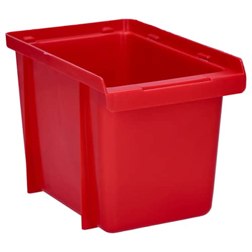 5 Stück Voxura Lagersichtbox Stapelbox Verpackungsdose Unterteil rot 184x124x132mm