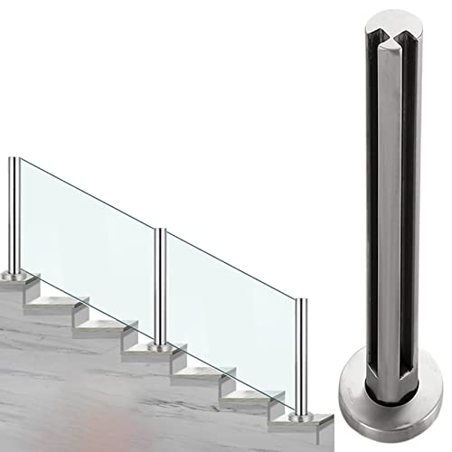 Balustradenpfosten aus Edelstahl für 10/12 mm Balkongeländer, 135 cm Höhe, Innentreppen, Geländerlösung