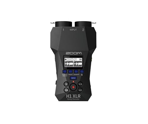 Zoom H1 XLR Handy Recorder | 2 XLR/TRS Combo-Eingänge | 32-bit Float-Technologie | für Musik | Podcast | Film | Audio für Video | Content-Erstellung | Audiobedienungsführung | schwarz