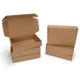HORLIMER 6 Stück Versandkarton Flache Karton Box, 230x152x50 mm Mailer Boxen, Verpackungskartons aus Wellpappe für Warensendung, Geschenkbox, Faltkarton, Postkarton(Braun)