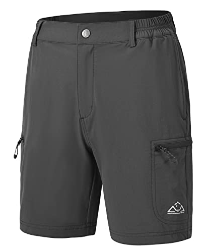 donhobo Damen Leichte Schnelltrocknend Hose Kurz Wanderhose Atmungsaktiv Trekkinghose Multi Taschen Sommer Outdoor Bermuda Shorts (Dunkelgrau, M)