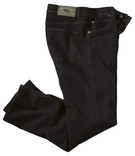 ATLAS FOR MEN - Schwarze Regular-Jeans mit Stretch-Effekt - 64
