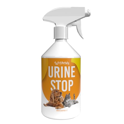 Petsly® Mildes Hunde & Katzenabwehrspray - 500ml - Nicht färbend - Hundeschreck gegen Urinieren - Katzen Schreck Spray auch als Kratz & Knabberschutz - Hundeabwehrspray Innen- und Außenanwendung