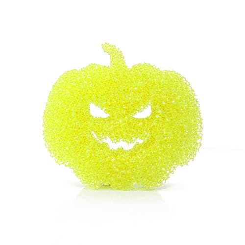 Halloween-Schwämme, Kürbisse, Halloween-Reinigungsschwämme, Herbstreinigungsprodukte, Geschirrschwämme, Küchengeschenke, Halloween-Scheuerschwamm, Küchenschwamm (Gelb, 1 Stück)