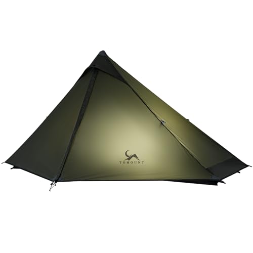 TOMOUNT Trekkingzelt Nylon 1 Person Rucksackzelt Ultraleichtes Wasserdichtes PU3000mm Zelt Kleines Packmaß 1,1kg Biwaksack für Camping, Hiking, Wandern Outdoor