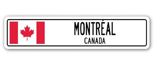 MONTREAL KANADA Straßenschild Kanadische Flagge Stadt Landstraße Wand Geschenk