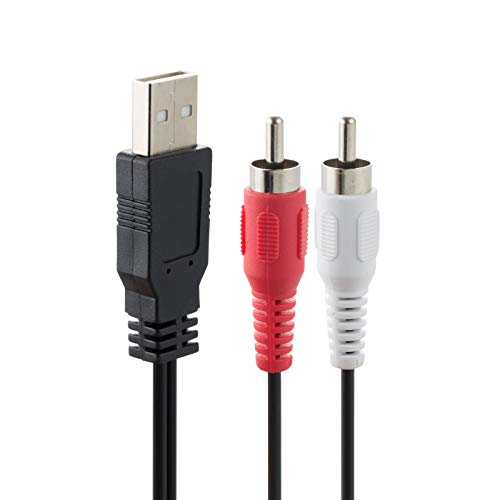 baolongking USB-auf-RCA-Kabel, RCA-auf-USB-Kabel, USB 2.0-Stecker auf 2 RCA-Stecker, Audio-AV-Konverter, Camcorder, Audio-Splitter-Adapterkabel, 1,5 m