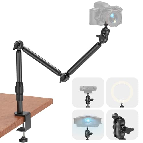 Rodison Webcam Ständer Halterung, 78,4 cm Schreibtisch Kamera Halterung mit 1/4'' Schrauben für DSLR Kameras, Ringlicht, Projekto, Logitech Webcam, Handcam, Gopro Hero 8 7 6 5