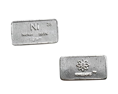 Nickelbarren klein, Nickel metallisch, Nickel 1 Gramm, Metall Nickel für Sammlung Elemente Periodensystem