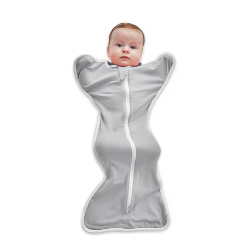 NAVESO Baby Schlafsäcke Neugeborene, Sommerschlafsack Baby, Pucksack Baby 0-3 Monate mit Bio-Baumwolle Mit Verstellbarem Klettverschluss Universal FüR MäDchen Und Jungen (Grau)