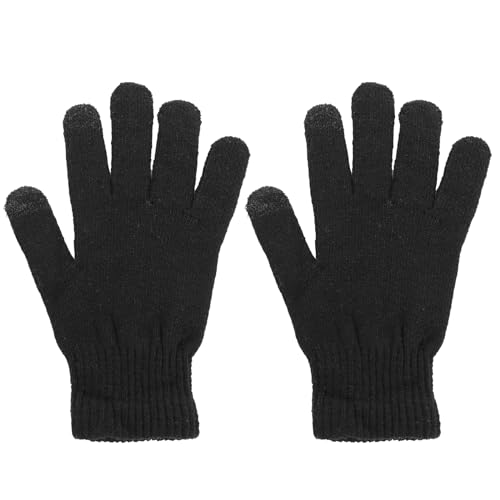 WLLHYF Winter-Touchscreen-Handschuhe, warme Strickhandschuhe, winddichte Arbeitstipp-Fäustlinge, elastischer Liner-Handschuh für kaltes Wetter für Damen und Herren
