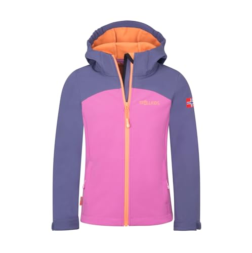 Trollkids Girl Kristiansand Softshelljacke Violet Blue/Mallow Pink, Gr. 140
