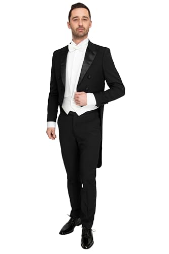 Schwarzer Frack Wollmix Prague - Grösse 52 - Herren - Bekleidung - Slim-fit - Wollmix - Knopen