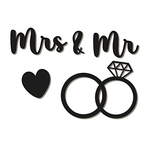 Papierdrachen Wanddekoration aus Holz - Hochzeit - ideale Deko für die Hochzeits-Location - Mr & Mrs - Stuhl-Deko oder Türschild - Set 10