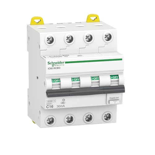 Schneider Electric A9D67416 FI/LS-Schalter iC60N, 4P, 16A, C-Char., 30mA, Typ A, 6kA