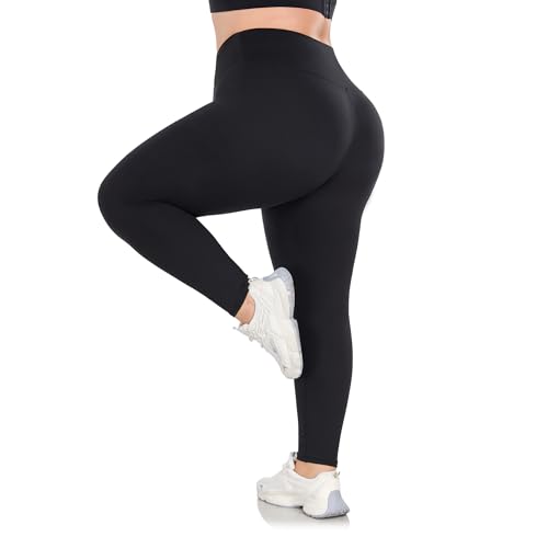Somdiffy Leggings Damen Große Größen High Waist Yoga Leggins Damen Blickdicht Sporthose Plus Size Sportleggins für Yoga Fitness Gym