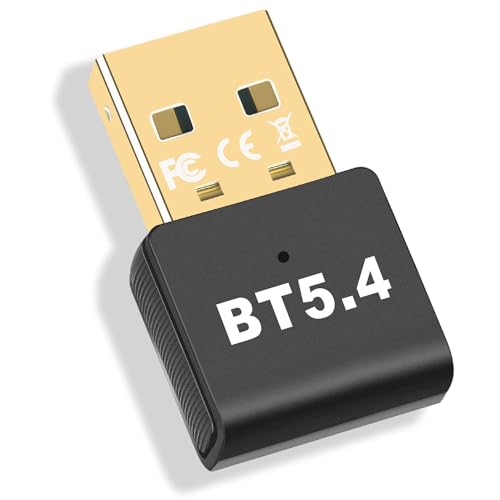 Bluetooth Adapter 5.4, USB Bluetooth Stick(EDR & BLE) Plug and Play Bluetooth Dongle für PC für PC Laptop Desktop Computer, unterstützt Windows 11/10/8.1/7