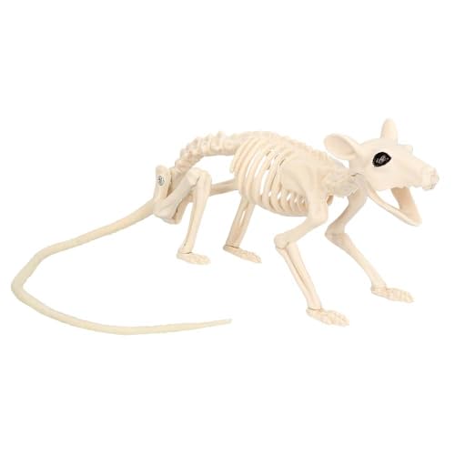 Boland 72407 - Ratten-Skelett, Größe 46 cm, beweglicher Mund, Ratte, Attrappe aus Kunststoff, Dekoration für Halloween, Karneval oder Mottoparty