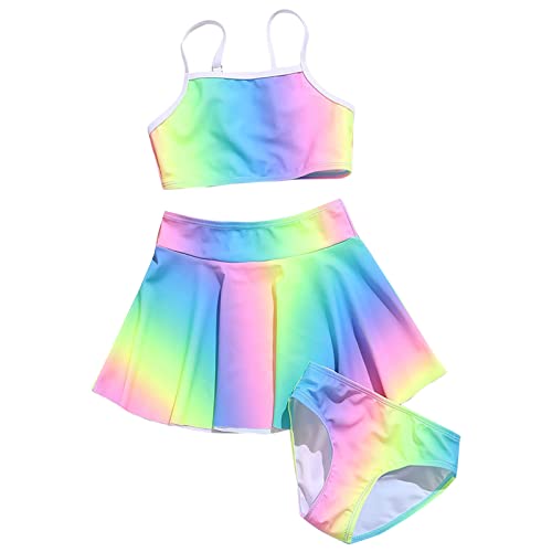 Bikini Kinder 140 Mädchen Kleinkind Mädchen 3 Stück Badeanzüge Tie Dye Bikini Badeanzug Slips Mädchen Bikini Set Kinder Bikini 92 (Pink, 8-10 Years)
