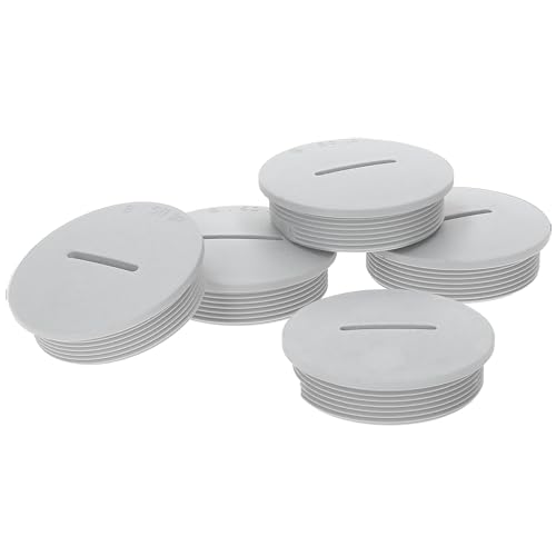 5 Stück Kalitec G4532210 M32 Blindstopfen Kunststoff rund lichtgrau I 40mm Durchmesser I M32 Blindstopfen Set I Staub und wasserdicht I IP65