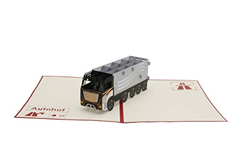 design3dkarten® LKW, Lastkraftwagen, LKW-fahrer, führerschein, Truck, Spedition, Lieferwagen, 3d Klappkarte, Pop Up Karte, Glückwunschkarte, Grußkarte, Geschenkkarte