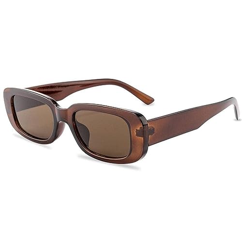 ZXCVWWE Mode Persönlichkeit Retro Kleine Quadratische Rahmen Sonnenbrille Frauen Sommer Vintage Brillen Sonnenschutz Punk Schwarz Gläser Leopard