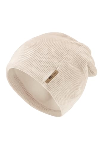 Sterntaler Beanie in Cord Optik Unisex - Baby und Kinder Mütze gefüttert mit Baumwollfleece - Natur, 45