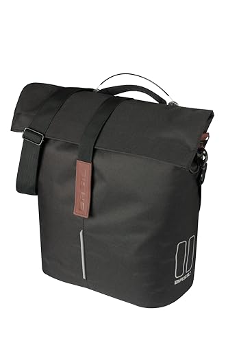 Basil City Shopper MIK Studs - 14-16L, Schwarz, Wasserabweisend, Inkl. MIK Studs-System, Ideal für Stadtfahrten und Einkäufe