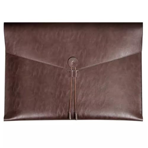 FSJMTQTS Aktenordner Leder Leder A3 Dokumententasche Einfache Business Dokumententasche Aktenorganizer(Braun)