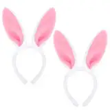 Bipl 2 Stück Hasenohren Haarreif, Plüsch Hase Ohren Haarbänder, Niedliche Hasenohren Party Stirnband, Ostern ﻿Thema Party Kostüm Zubehör, für Ostern Party Hochzeit Geburtstag Cosplay (Rosa)